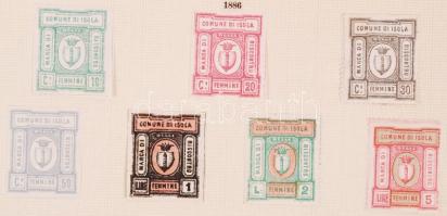 Olaszország Jsola 7 db helyhatósági okmánybélyeg