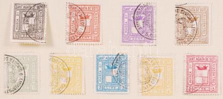 Olaszország S. Agata de Gotti 9 db helyhatósági okmánybélyeg