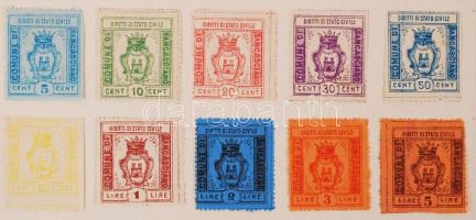 Olaszország Sancasciano 11db helyhatósági okmánybélyeg