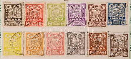 Olaszország Imola 12 db helyhatósági okmánybélyeg