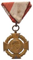 1908. "Polgári Jubileumi Kereszt" Br kitüntetés mellszalaggal T:2- Hungary 1908. "Diamond Jubilee Cross for the Civil List" Br medal with ribbon C:VF