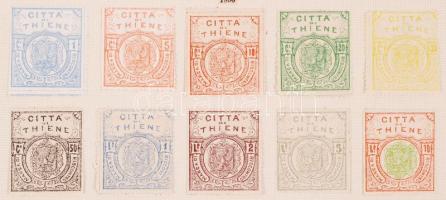 Olaszország Thiene 10 db helyhatósági okmánybélyeg