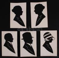 Jelzés nélkül: Árnyképek. Papír, kollázs, 5 db, 9x14 cm