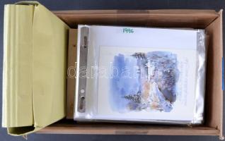 320 db modern üdvözlőlap 4 karton lefűzőben / 320 modern greeting cards