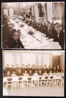 1934-1938 2 db, a Kurir fotóriport vállalat által készített fotó (érettségi bankett, jubileumi vacsora), pecséttel jelzett, 23x17 cm