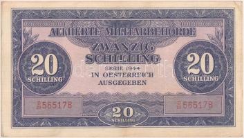 Ausztria / nemzetközi megszállás 1944. 20Sch T:II szamárfül Austria / allied occupation 1944. 20 Schilling C:aXF