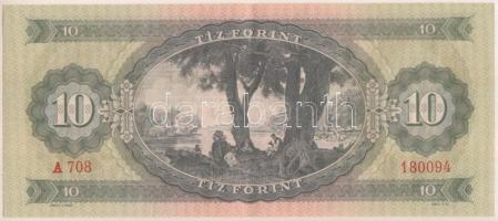 1962. 10Ft fordított hátlapi "01"-es alapnyomattal T:I-,II