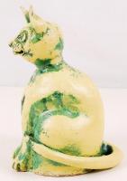 Iparművész mázas cica, hibátlan, jelzés nélkül, m:21 cm