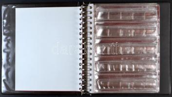 Vendex márkájú gyűrűs barna műbőr berakóalbum 18db 4klf méretű érme tárolására alkalmas lappal össze...
