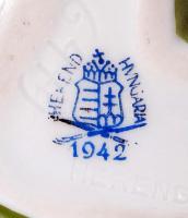 Herendi porcelán madárka a levélen, hibátlan, jelzett