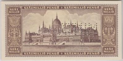 1946. 100.000.000P "MINTA" perforációval és "P 000 - 000000" sorozat és sorszámm...