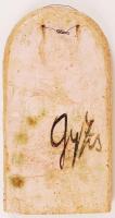 Gy.ZS. monogramos iparművész fali kép, apró lepattanásokkal, kézzel festett, mázas kerámia, 42×23 cm