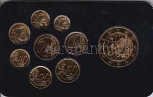 Franciaország 1999-2004. 1c-2E Euro 8xklf aranyozva + aranyozott emlékérem "Presztízs érem szet...