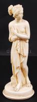 Alabástrom női akt szobor, CASEA felirattal, m: 21 cm