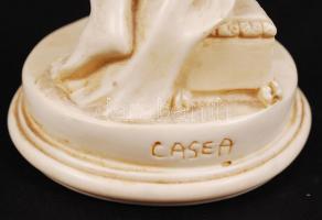 Alabástrom női akt szobor, CASEA felirattal, m: 21 cm