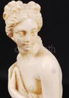 Alabástrom női akt szobor, CASEA felirattal, m: 21 cm