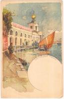 Venice, Venezia, La Docana, litho s: Manuel Wielandt