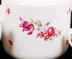 3 db-os virágmintás kerámia Gránit teáskészlet: cukortartó, tejkiöntő, teás kancsó