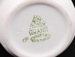 3 db-os virágmintás kerámia Gránit teáskészlet: cukortartó, tejkiöntő, teás kancsó