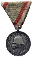 1937. Magyar Háborús Emlékérem kardokkal, sisakkal "Pro Deo et Patria" ezüstözött kitüntetés mellszalagon "BRONZ" jelzéssel T:2,2- Hungary 1937. Commemorative Medal for World War I for combatants, silver plated Br medal on wartime ribbon C:aXF,VF