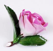 Kézzel festett Herendi porcelán rózsa, apró lepattanásokkal / Herend chinaware rose with small, repa...