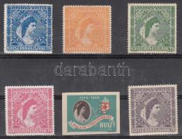 6 db Erzsébet királynét ábrázoló levélzáró