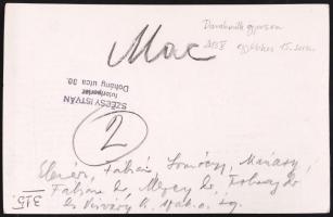 cca 1940-1945 A MAC vízilabda csapata hátoldalon nevek felsorolásával, 18x12 cm