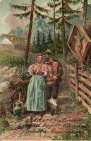 4 db régi művészlap / 4 art postcards, pinx. Otto Herschel, E. Ernst