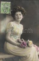 4 db régi hölgy motívumlap / 4 lady motive cards