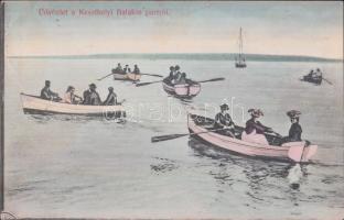 Keszthely, csónakázók; Gál testvérek kiadása