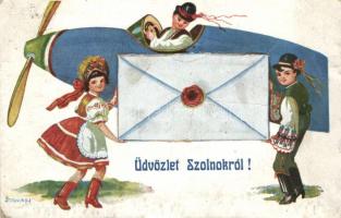 Szolnok repülő, folklór, leporello, s: Bernáth