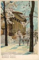 Budapest VIII. Nemzeti Múzeum, Künstlerpostkarte No. 2122. von Ottmar Zieher, litho s: Raoul Frank