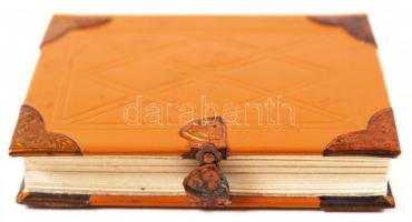 Schäffer Gyula: A Corvináról. Minikönyv. Bélyegekkel illusztrált, kiadói műbőr kötésben, apró fém ve...