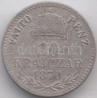 1870KB 10kr Ag "Váltó Pénz" T:3