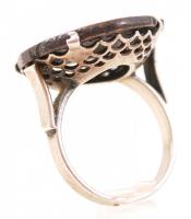 Ezüst gyűrű (Ag) sérült római érmével, jelzett, mérete: 57, bruttó: 9,5 g