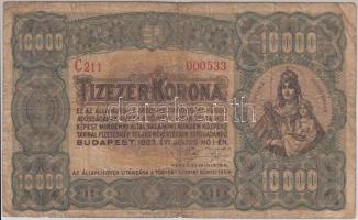 1923. 10.000K "Magyar Pénzjegynyomda Rt." T:III-