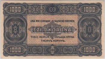 1923. 1000K T.W. nyomdahely jelöléssel és "8 FILLÉR - NYOLC FILLÉR" felülnyomással T:III(s...