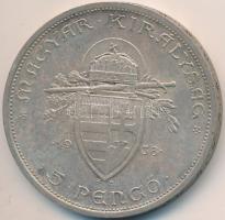 1938. 5P Ag "Szent István" T:2- Adamo P8.1