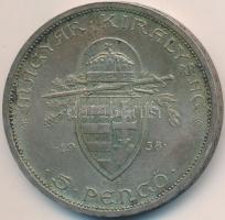 1938. 5P Ag "Szent István" T:2- Adamo P8.1