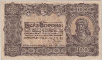 1923. 100K "Magyar Pénzjegynyomda Rt. Budapest" T:III