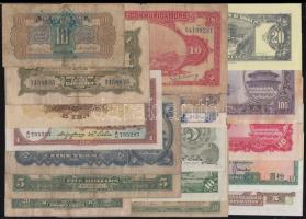 Kína 18db különféle bankjegy T:vegyes China 18pcs of mixed banknotes C:mixed