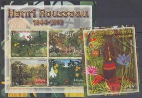 2004 Henri Rousseau festmények kisív Mi 4321-4324 + blokk Mi 566