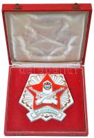 ~1970. "BM Határőrség" Hollóházi porcelán plakett adományozói dísztokban (155mm) T:1