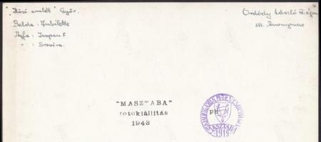 1943 Ordódy László: Hősi emlék Győrben, 1943-ban bemutatva a MASZTABA fotókiállításon, pecséttel jel...
