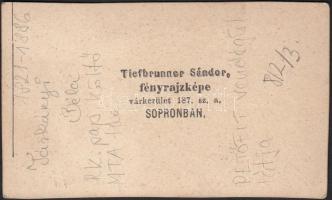 cca 1870-1880 Tiefbrunner Sándor keményhátú fényrajzképe Sopronban, Tárkányi Béla (1821-1886) rk. pa...