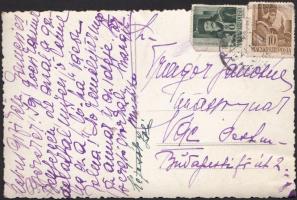 1943 Tisztfeleségek bevásárló körúton, egy lóerős katonai járművel, levelezőlapként postázott privát...