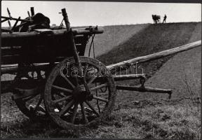 cca 1970-1980 Gebhardt György (1910-1993): Szántás, vintage fotóművészeti alkotás, jelzetlen, a szerző hagyatékából, 16x24 cm