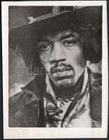 cca 1970-1980 Jimy Hendrix portré, 9x12 cm