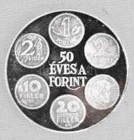 1996. "A kibocsátás 150. évfordulójára" 1946-os 10Ft-ost formázó Ag(999) emlékplakett (1,5...