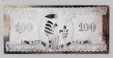 1996. "A kibocsátás 150. évfordulójára" 1946-os 10Ft-ost formázó Ag(999) emlékplakett (1,5...